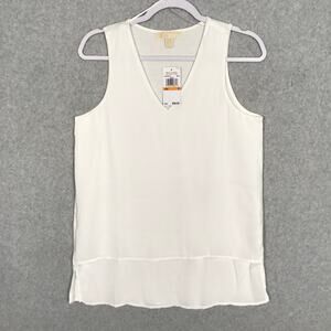 Calvin Klein Tank Top Blouse Small‎ White Layered Flowy Capsule Camisole READ
